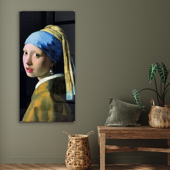 Peinture sur Verre - Fille à la Perle - Johannes Vermeer - 60x120 cm - Peintures sur Verre Peintures - Photo sur Glas