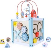 Trieur de cubes d'activités en bois Ecotoys - Jouets éducatifs pour le développement de l'artisanat - Convient à partir de 18 mois - 22 x 22 x 22 cm - speelgoed Montessori - Bois