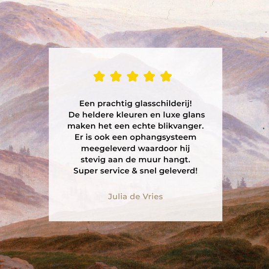 MuchoWow® Peinture sur verre 50x50 cm - Peinture sur verre - Monts des Giant - Caspar David Friedrich - Photo sur verre acrylique - Peintures