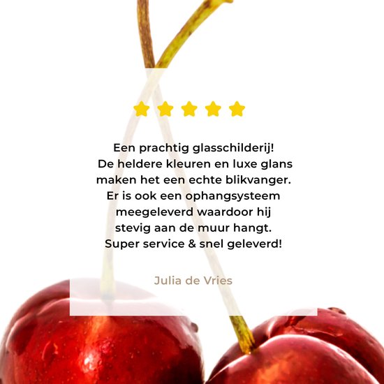 Peinture sur verre - Cerise - Wit - Rouge - 180x120 cm - Peintures Plexiglas