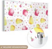 MuchoWow® Peinture sur verre 80x40 cm - Peinture sur verre acrylique - Fruits - Aquarelle - Wit - Photo sur verre - Peintures