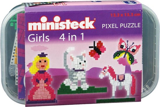 Foto: Ministeck girls 4in1 plastic doos 500 stukjes