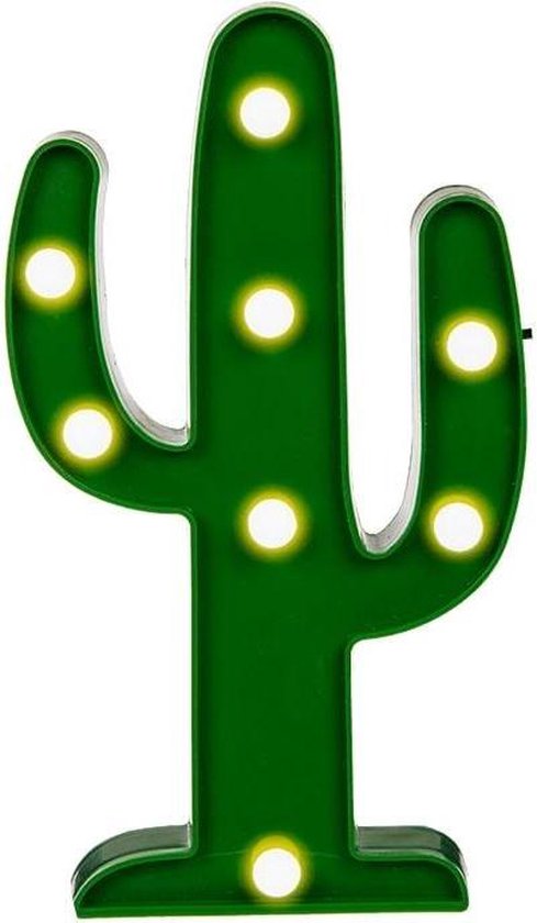 Weggelaten Numeriek Zweet Cactus Lamp - 8 led lampjes - Groen - 14 x 3 x 25 cm | bol.com