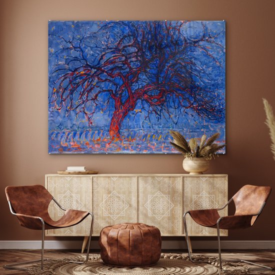 Peinture sur Verre - Arbre Rouge - Piet Mondrian - 160x120 cm - Peintures sur Verre Peintures - Photo sur Glas