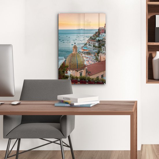 Peinture sur Verre - Italie - Mer - Maisons - 40x60 cm - Peintures sur Verre Peintures - Photo sur Glas