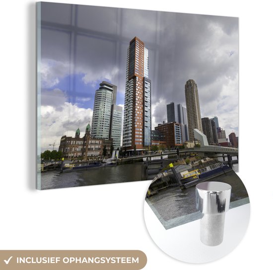 MuchoWow® Glasschilderij - Modern - Architectuur - Rotterdam - Acrylglas Schilderijen - Foto op Glas