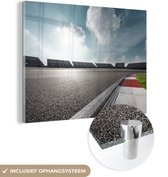 MuchoWow® Peinture sur verre 80x60 cm - Peinture acrylique sur verre - Piste avec supports en arrière-plan - Photo sur verre - Peintures