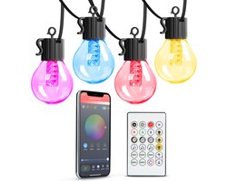 Garden of Eden - Lichtsnoer voor Binnen of Buiten op Netstroom - Multicolour - 7.5m - met App en Bluetooth én afstandsbediening - 25 Lampjes - IP65 waterdicht - Smart Sfeerverlichting voor Buiten