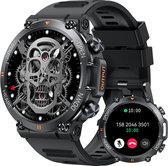 Parya Unbreakable Smartwatch - Stoere Zwarte Smartwatch - Sporthorloge