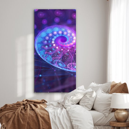 MuchoWow® Peinture sur verre 80x160 cm - Peinture sur verre acrylique - Abstrait - Coquillages - Glitter - Photo sur verre - Peintures