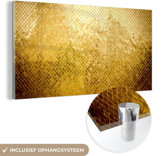 Glasschilderij - Gouden glitter achtergrond - Acrylaat Schilderijen - Foto op Glas