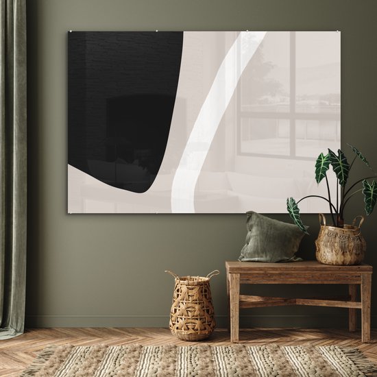 MuchoWow® Peinture sur verre 150x100 cm - Peinture sur verre acrylique - Pastel - Minimalisme - Formes - Photo sur verre - Peintures
