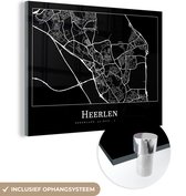 MuchoWow® Glasschilderij 40x30 cm - Schilderij acrylglas - Stadskaart - Heerlen - Kaart - Plattegrond - Foto op glas - Schilderijen