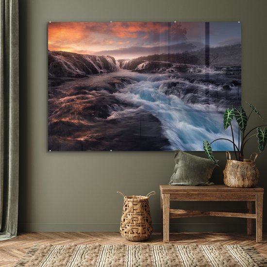 Peinture sur verre - Cascade - Nature - Berg - 150x100 cm - Peintures Plexiglas