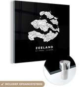 Peinture sur Verre - Zélande - Carte - Pays- Nederland - 20x20 cm - Peintures sur Verre Peintures - Photo sur Glas