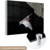 MuchoWow® Glasschilderij 30x20 cm - Schilderij acrylglas - Vleermuis in grot - Foto op glas - Schilderijen