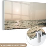 MuchoWow® Glasschilderij 40x20 cm - Schilderij acrylglas - Zomer - Zee - Zon - Foto op glas - Schilderijen