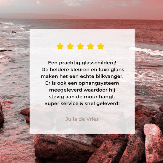 Peinture sur verre MuchoWow® - Rochers au bord de l'eau - 60x40 cm - Peintures sur verre acrylique - Photo sur Glas