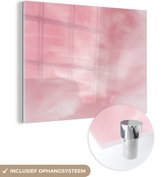 MuchoWow® Glasschilderij 160x120 cm - Schilderij acrylglas - Pastel lucht - Foto op glas - Schilderijen