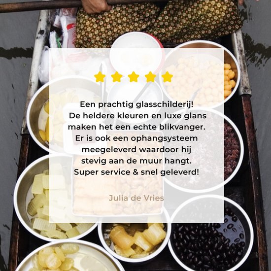 Peinture sur Verre - Thailand Floating Market - 80x120 cm - Peintures sur Verre Peintures - Photo sur Glas