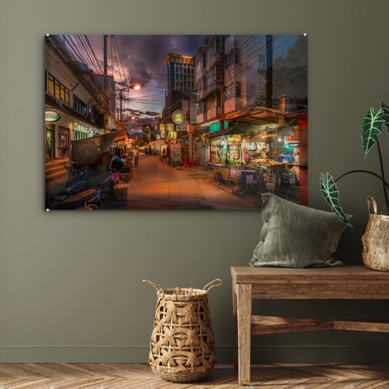 Peinture sur verre - Rue au crépuscule - 90x60 cm - Peintures sur Verre Peintures - Photo sur Glas
