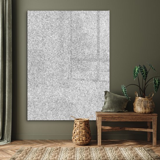 MuchoWow® Peinture sur verre 120x160 cm - Peinture sur verre acrylique - Granit - Structure - Grijs - Design - Photo sur verre - Peintures