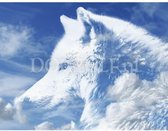 Diamond Painting Wolf wolken 40x50cm. (Volledige bedekking - Vierkante steentjes) diamondpainting inclusief tools