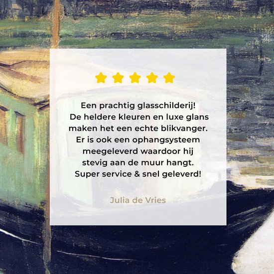 MuchoWow® Peinture sur verre 40x30 cm - Peinture sur verre acrylique - Le bateau atelier - Peinture de Claude Monet - Photo sur verre - Peintures