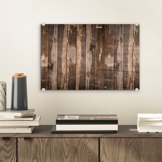 MuchoWow® Peinture sur Verre - Planches - Bois - Wood - 30x20 cm - Peintures sur Verre Acrylique - Photo sur Glas