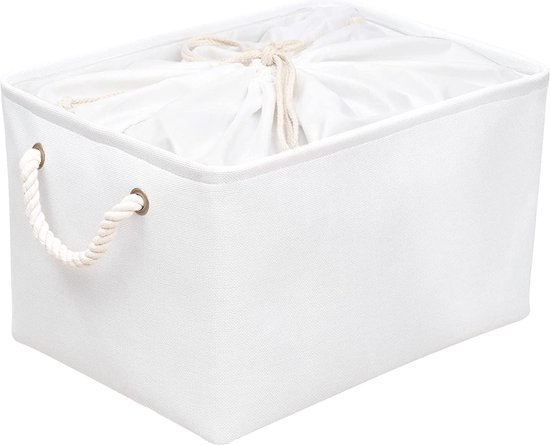 Grand panier de rangement, boîtes de rangement en tissu 42 * 32 * 26 cm  avec cordon de