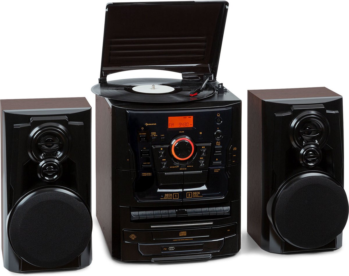 Franklin stereoinstallatie platenspeler 3voudig cdspeler BT