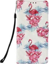 GadgetBay Flamingo Wallet iPhone XR Kunstleer TPU Case - Bloemen