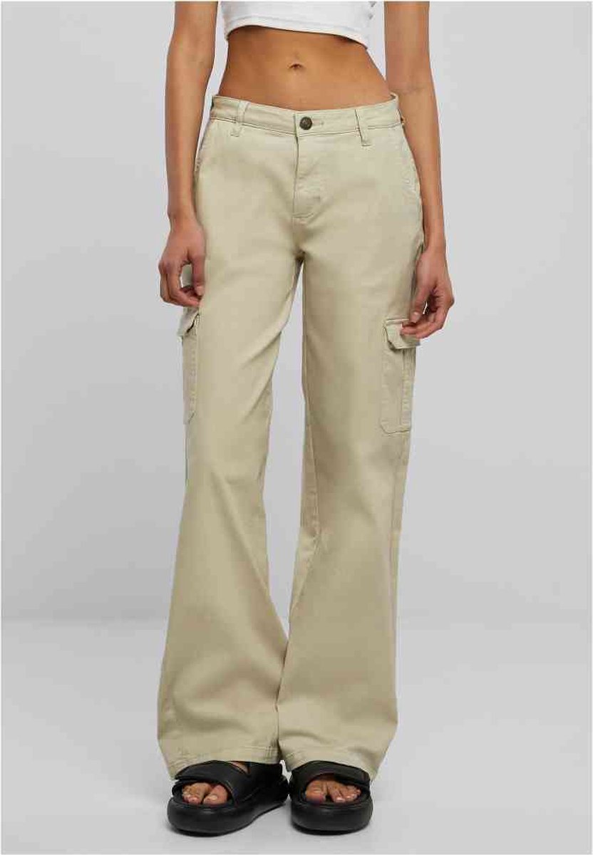 Urban Classics High Waist Straight Cargobroek Taille 31 inch Gebroken Creme