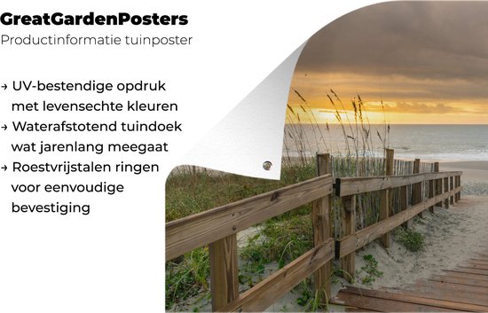 Décoration de jardin Plage - Mer - Dune - Allée - 60x40 cm - Poster de jardin - Toile de jardin - Poster extérieur