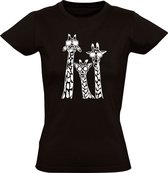 Giraffe Dames T-shirt - dieren - bril - hip - grappig