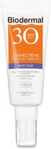 Crème Solaire Biodermal Visage Anti Age SPF 30 - 3x 40 ml - Pack économique