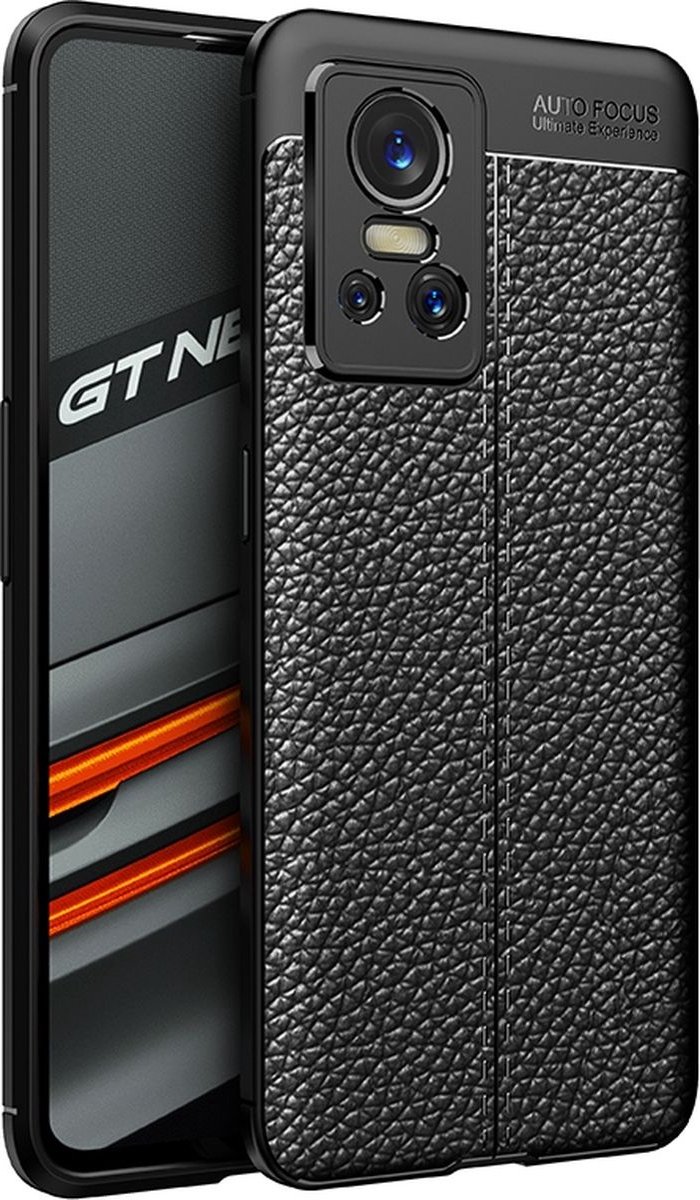 Mobigear Hoesje geschikt voor Realme GT Neo 3 Telefoonhoesje Flexibel TPU | Mobigear Luxury Backcover | GT Neo 3 Case | Back Cover - Zwart