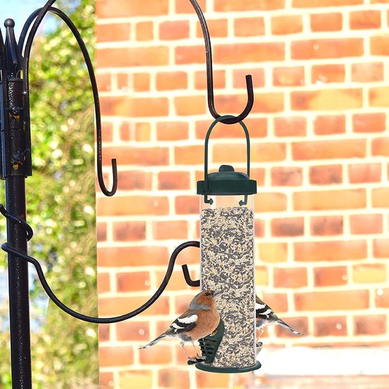 Mangeoire à oiseaux,Mangeoire pour oiseaux sauvages en métal à suspendre à  l'extérieur, capacité de graines, tube en maille, mangeoires pour graines  de tournesol, décoration de jardin, vert