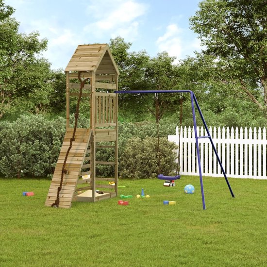 vidaXL Hoekpergola met bank geïmpregneerd grenenhout - Pergola