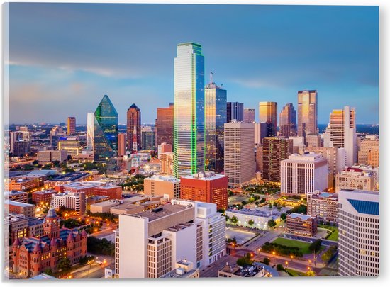 Acrylglas - Uitzicht op Gebouwen in Dallas, Texas - 40x30 cm Foto op Acrylglas (Wanddecoratie op Acrylaat)