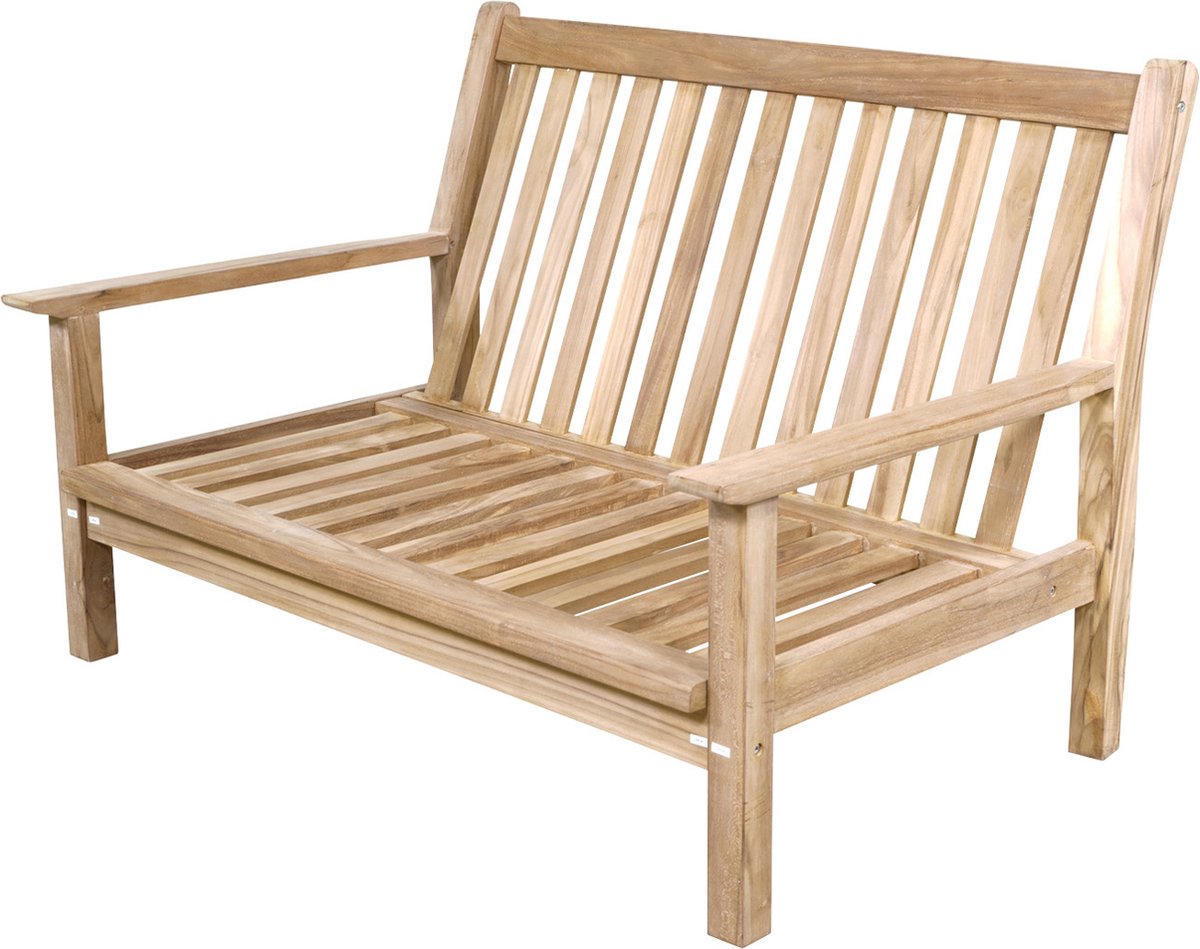 Lesli Living Loungebank Teak 124 cm incl. Kussen
