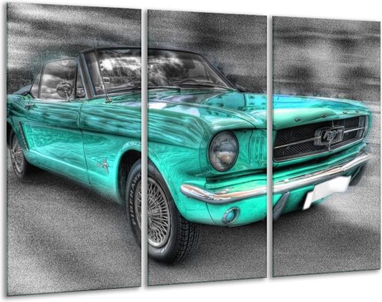 Canvas schilderij Mustang | Zwart, Grijs, Blauw | | F002199