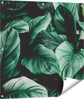 Gards Tuinposter Tropische Groene Bladeren - 80x80 cm - Tuindoek - Tuindecoratie - Wanddecoratie buiten - Tuinschilderij