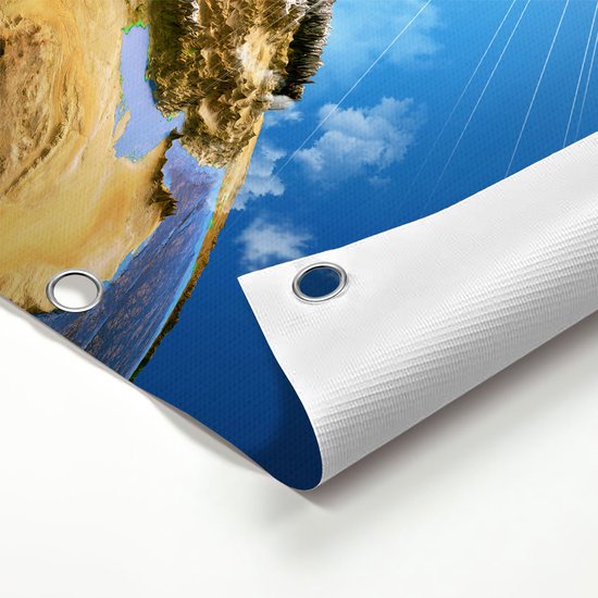 Gards Affiche de jardin Terre vue de l'Espace sur Europe - 50x40 cm - Toile jardin - Décoration de jardin - Décoration murale extérieur - Tableau jardin