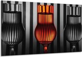 Glasschilderij Glas - Oranje, Zwart, Grijs - 120x70cm 1Luik - Foto Op Glas - Geen Acrylglas Schilderij - GroepArt 6000+ Glasschilderijen Art Collectie - Wanddecoratie - Woonkamer - Slaapkamer