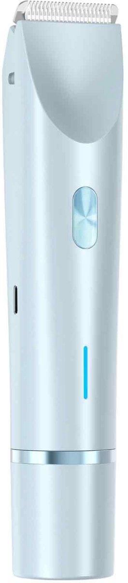 longziming -Blauwe 2-in-1 Elektrische Vrouwenraser – IPX7 Waterproof voor Nat & Droog Gebruik, Verwijderbare Dubbele Kop voor Gezichts- en Intieme Verzorging