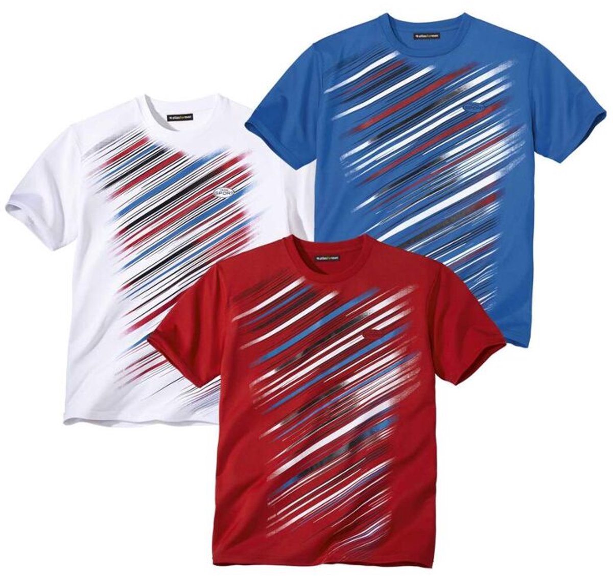 ATLAS FOR MEN - Set van 3 T-shirts Intense Sport - Heren - Verkrijgbaar in grote maten - 4XL