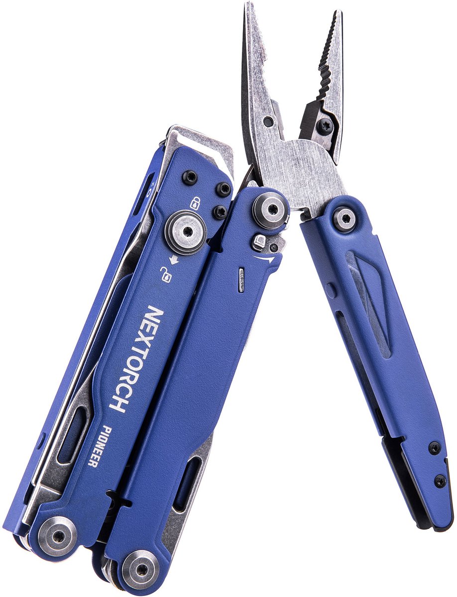 Nextorch PIONEER Multitool – 14 functies – RVS – Blauw