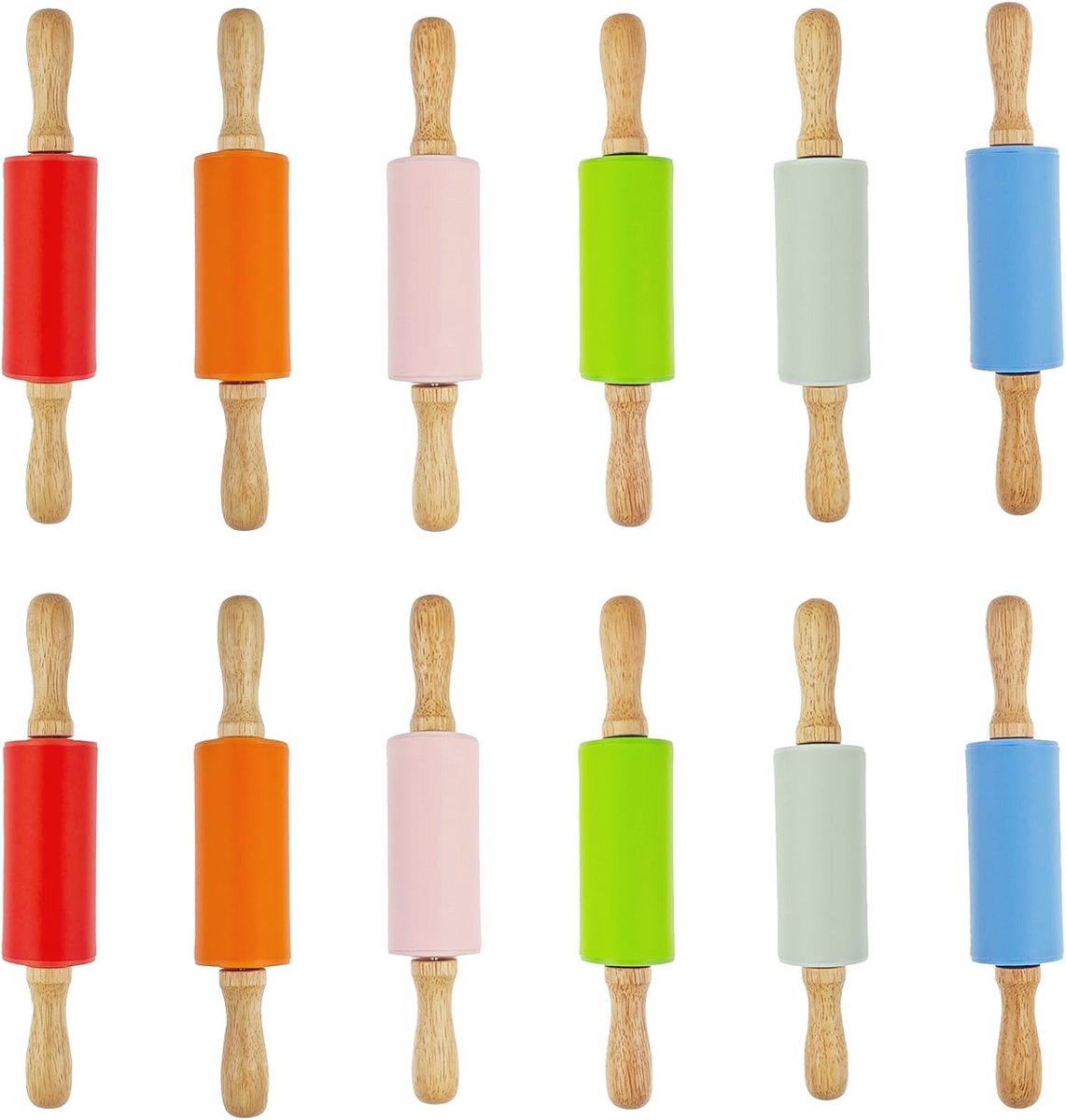 12-pack kleine kinderdeegrollen, 9-inch kinderdeegrollen voor thuis (6 kleuren)