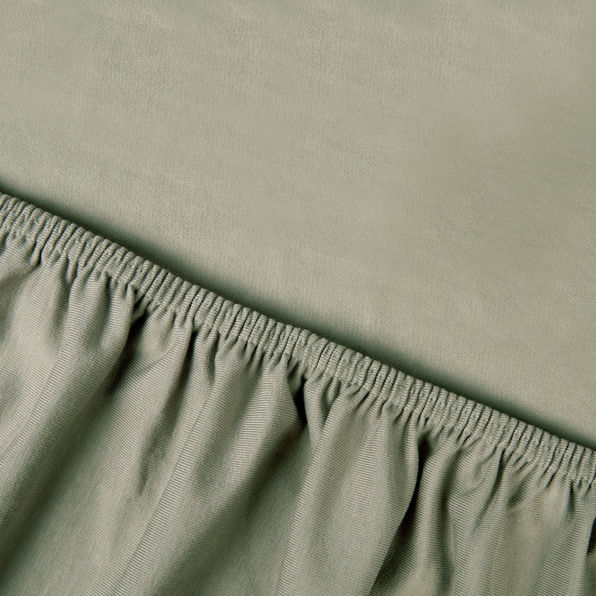 Kayori Saiko Hoeslaken Premium Jersey - 180-200x200-220cm - Matrasdikte 35 cm - Biologisch Katoen - Olijfgroen